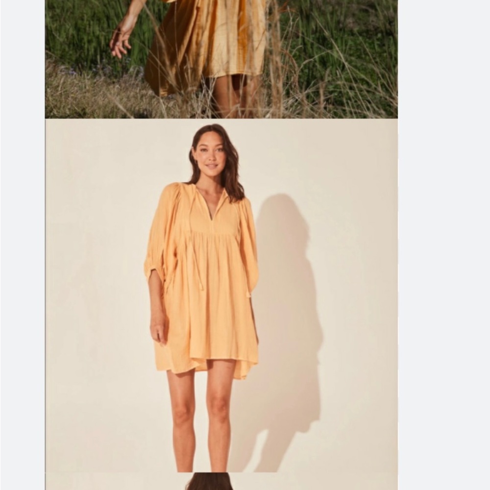 Daughters of India Kyra mini dress in color marigold